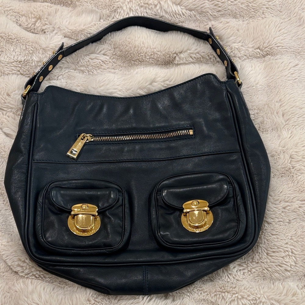 Marc Jacobs Dark Green Leather Hobo